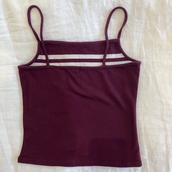 Garage Straight Neck Striped Cami in Purple/Burgundy - Picture 2 of 4
